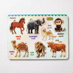 DIY India Wooden Animal Puzzle Board for Kids | Jungle Animal Educational Learning Toy | MDF Kids Puzzle