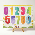 DIY India Wooden Number Puzzle Board for Kids | 0-9 Learning Educational Toy | Montessori MDF Kids Puzzle