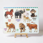 DIY India Wooden Animal Puzzle Board for Kids | Jungle Animal Educational Learning Toy | MDF Kids Puzzle