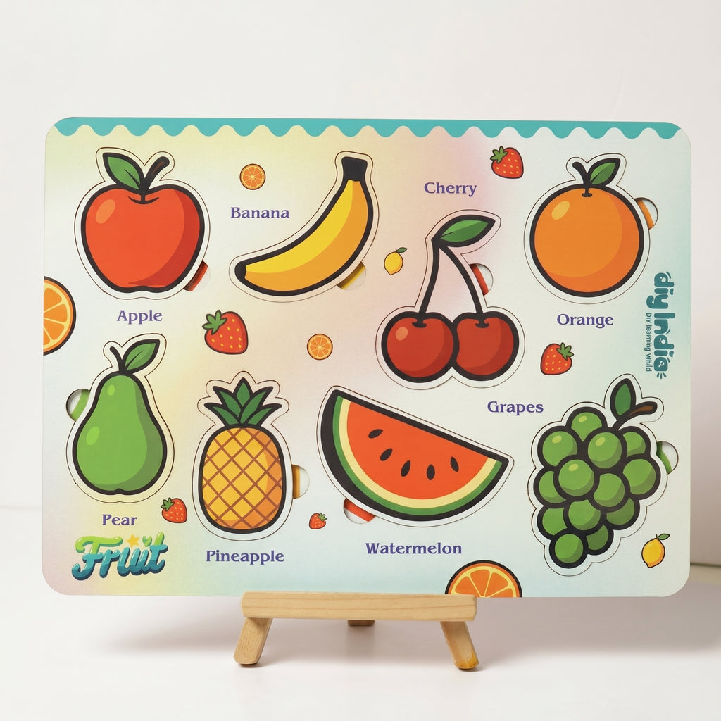 DIY India Wooden Fruits Puzzle Board for Kids | Fruit Learning Educational Toy | MDF Kids Puzzle